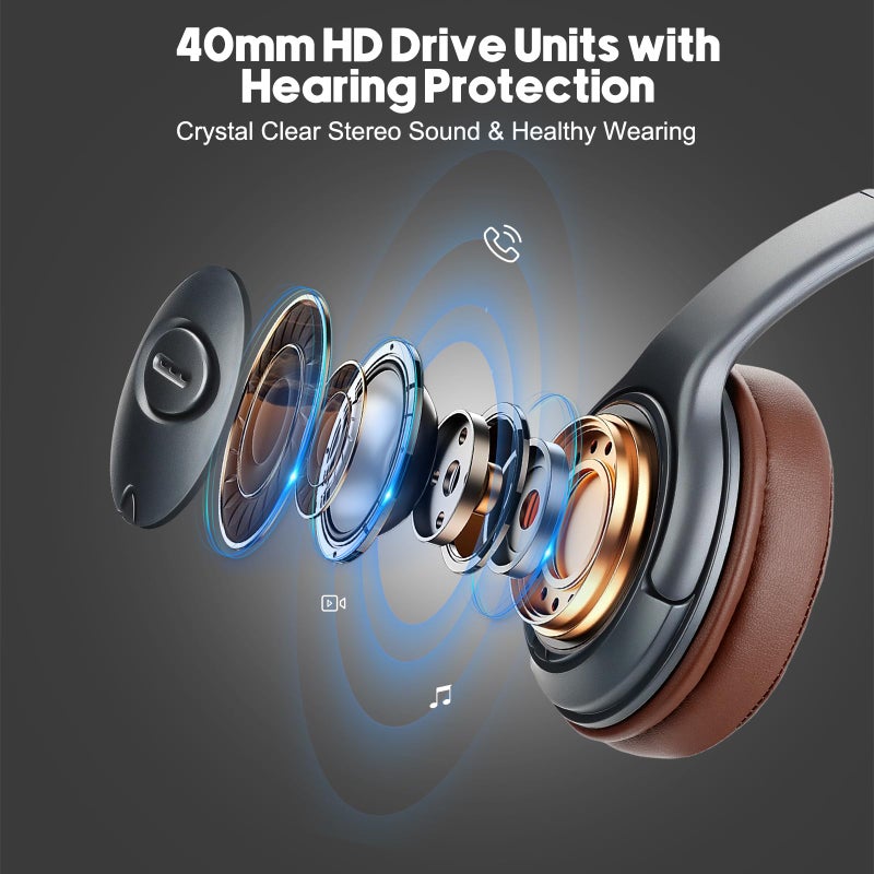 EMAIKER Noise Canceling USB Headphones with Microphone & in-Line Controls for Dragon Dictation, Over Ear PC Headphones for Office Work from Home Skype Teams Zoom Meeting WebEx Softphone - Image 3